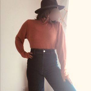 Burnt orange mock neck top!